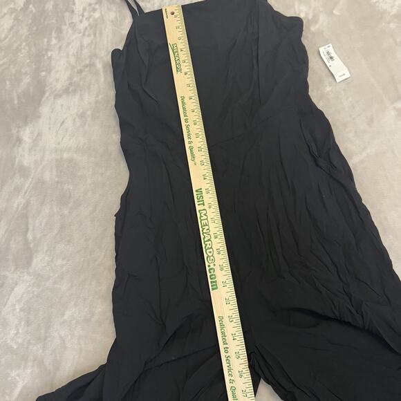 Old Navy Jumpsuit Womens Medium Black Square Neck Wide Leg Minimal Casual READ - Picture 11 of 16